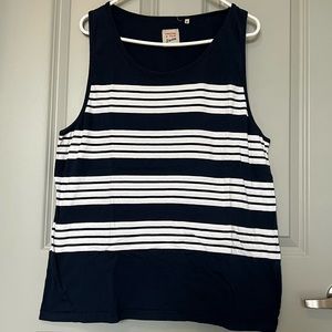 Mens XL Tank- Frank & Oak, Navy Stiped